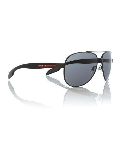 prada ps50ss 7ax5s0|Prada Linea Rossa Grey Pilot Men's Sunglasses PS 50SS .